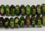 CDE136 15.5 inches 6*14mm rondelle dyed sea sediment jasper beads