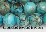 CDE1387 15.5 inches 10mm faceted round sea sediment jasper beads