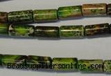 CDE140 15.5 inches 6*12mm tube dyed sea sediment jasper beads