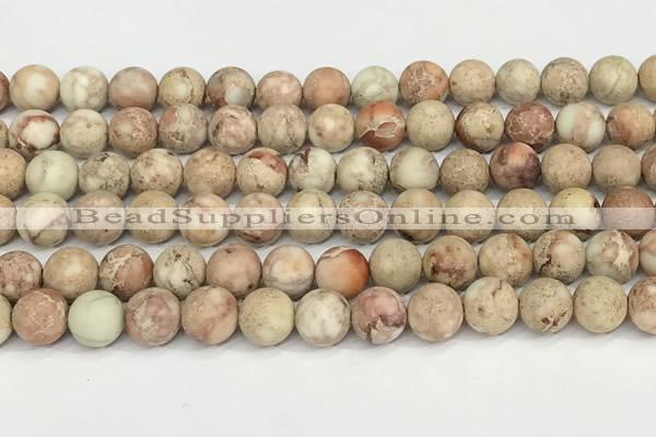 CDE1416 15.5 inches 10mm round matte natural sea sediment jasper beads