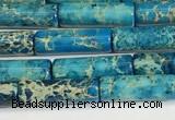 CDE1425 15.5 inches 4*13mm tube sea sediment jasper beads wholesale