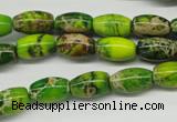 CDE145 15.5 inches 8*12mm rice dyed sea sediment jasper beads