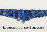 CDE1455 Top drilled 8*15mm - 10*60mm sticks sea sediment jasper beads