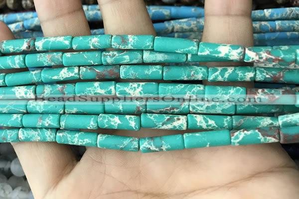 CDE1476 15.5 inches 4*13mm tube synthetic sea sediment jasper beads