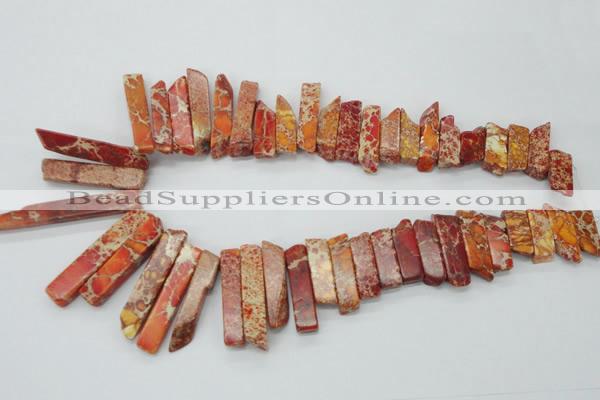 CDE1500 Top drilled 8*20mm - 10*55mm sticks sea sediment jasper beads