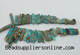 CDE1502 Top drilled 8*20mm - 10*55mm sticks sea sediment jasper beads