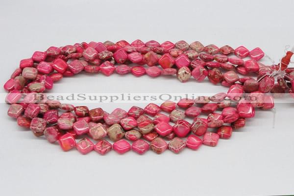 CDE16 15.5 inches 10*10mm diamond dyed sea sediment jasper beads