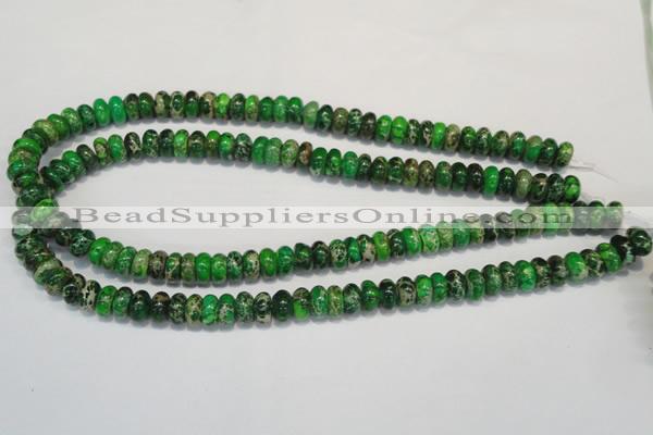 CDE161 15.5 inches 6*10mm rondelle dyed sea sediment jasper beads