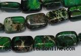 CDE199 15.5 inches 10*14mm rectangle dyed sea sediment jasper beads