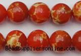 CDE2005 15.5 inches 14mm round dyed sea sediment jasper beads