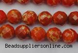 CDE2100 15.5 inches 6mm faceted round dyed sea sediment jasper beads