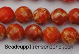 CDE2101 15.5 inches 8mm faceted round dyed sea sediment jasper beads