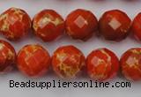 CDE2102 15.5 inches 10mm faceted round dyed sea sediment jasper beads