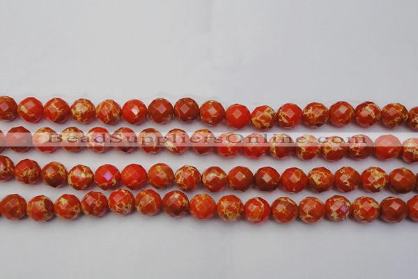 CDE2102 15.5 inches 10mm faceted round dyed sea sediment jasper beads