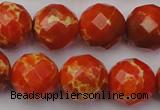 CDE2106 15.5 inches 18mm faceted round dyed sea sediment jasper beads