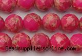 CDE2111 15.5 inches 8mm faceted round dyed sea sediment jasper beads