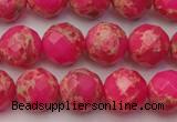 CDE2112 15.5 inches 10mm faceted round dyed sea sediment jasper beads