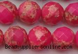 CDE2116 15.5 inches 18mm faceted round dyed sea sediment jasper beads