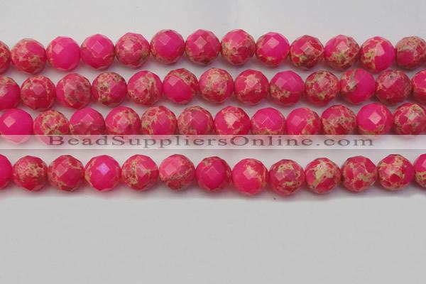 CDE2117 15.5 inches 20mm faceted round dyed sea sediment jasper beads