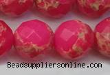 CDE2119 15.5 inches 24mm faceted round dyed sea sediment jasper beads