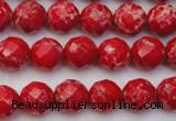 CDE2120 15.5 inches 6mm faceted round dyed sea sediment jasper beads