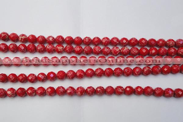 CDE2120 15.5 inches 6mm faceted round dyed sea sediment jasper beads