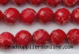 CDE2121 15.5 inches 8mm faceted round dyed sea sediment jasper beads