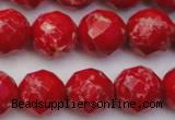 CDE2125 15.5 inches 16mm faceted round dyed sea sediment jasper beads