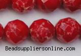 CDE2127 15.5 inches 20mm faceted round dyed sea sediment jasper beads