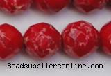 CDE2128 15.5 inches 22mm faceted round dyed sea sediment jasper beads