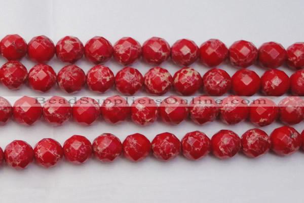 CDE2129 15.5 inches 24mm faceted round dyed sea sediment jasper beads