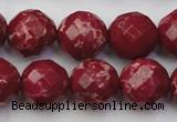 CDE2137 15.5 inches 20mm faceted round dyed sea sediment jasper beads