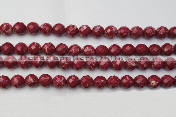 CDE2137 15.5 inches 20mm faceted round dyed sea sediment jasper beads