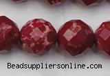 CDE2139 15.5 inches 24mm faceted round dyed sea sediment jasper beads