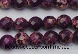 CDE2141 15.5 inches 8mm faceted round dyed sea sediment jasper beads