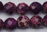 CDE2147 15.5 inches 20mm faceted round dyed sea sediment jasper beads