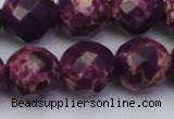 CDE2149 15.5 inches 24mm faceted round dyed sea sediment jasper beads