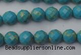 CDE2150 15.5 inches 6mm faceted round dyed sea sediment jasper beads