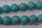 CDE2151 15.5 inches 8mm faceted round dyed sea sediment jasper beads