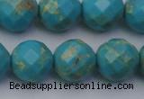 CDE2158 15.5 inches 22mm faceted round dyed sea sediment jasper beads