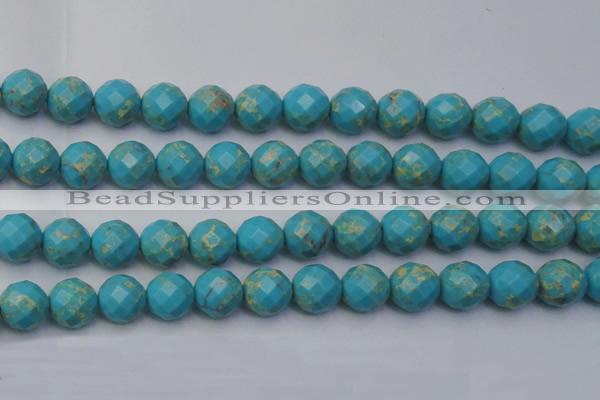 CDE2158 15.5 inches 22mm faceted round dyed sea sediment jasper beads