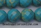 CDE2159 15.5 inches 24mm faceted round dyed sea sediment jasper beads