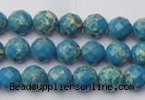 CDE2160 15.5 inches 6mm faceted round dyed sea sediment jasper beads