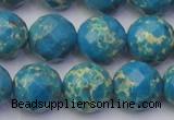 CDE2166 15.5 inches 18mm faceted round dyed sea sediment jasper beads