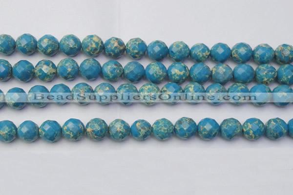 CDE2166 15.5 inches 18mm faceted round dyed sea sediment jasper beads