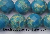 CDE2168 15.5 inches 22mm faceted round dyed sea sediment jasper beads