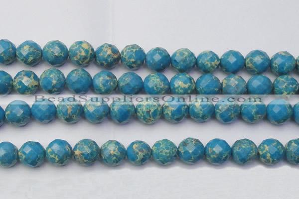 CDE2168 15.5 inches 22mm faceted round dyed sea sediment jasper beads