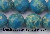 CDE2169 15.5 inches 24mm faceted round dyed sea sediment jasper beads