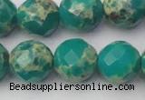 CDE2177 15.5 inches 20mm faceted round dyed sea sediment jasper beads