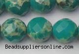 CDE2178 15.5 inches 22mm faceted round dyed sea sediment jasper beads